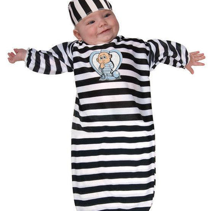 Newborn Convict Costume Black and White 0-9 months