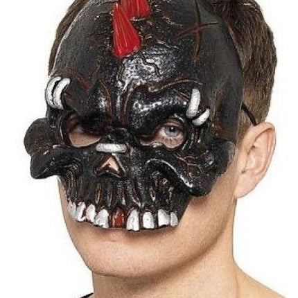 Black and Red Dark Dead Punk Chinless Half Face Mask