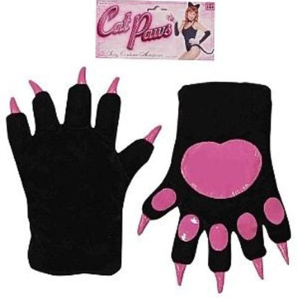 Forum Novelties Women's Black with Pink Cat Paws Adult Costume Gloves