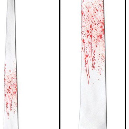 Blood Splatter Tie White Tie with Red Blood Stains