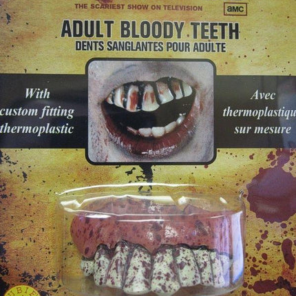 The Walking Dead Zombie Decay Bloody Teeth Adult Costume Accessory
