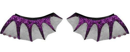 Bat Wing Fake False Eyelashes Purple Black