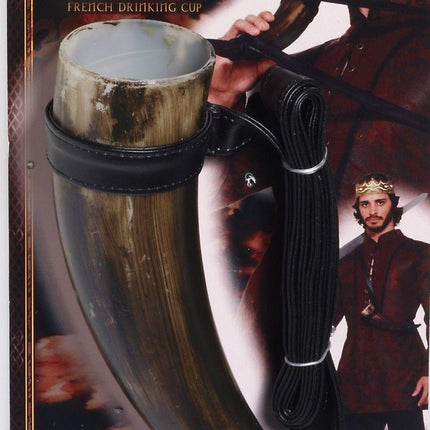 Medieval Fantasy French Drinking Horn Cup Viking Costume Accessory