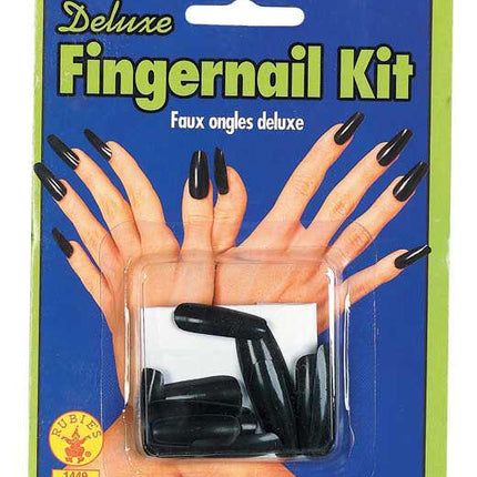 Fake Black Sculpted Horror Fingernails