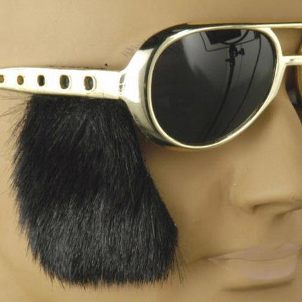 King of Rock N Roll Elvis Presley Glasses with Side Burns Gold Sunglasses