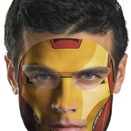 Iron Man Face Temporary Tattoo Makeup Easier Than Mask