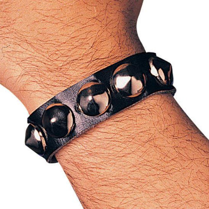 Single Studded Biker Goth Wristband Costume Accessory