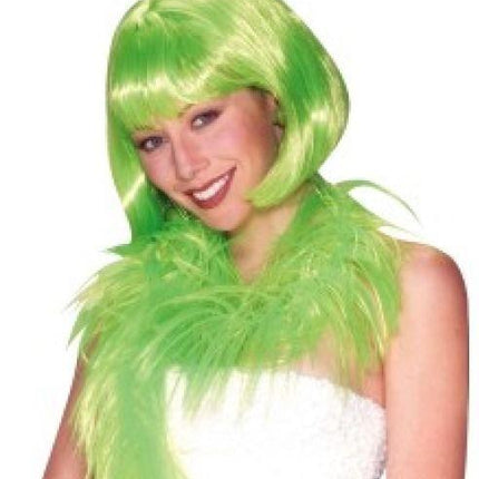 Short Lime Green Bob Wig with Bangs