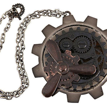 Steampunk Large Propeller Antique Gear Costume Necklace Jewelry