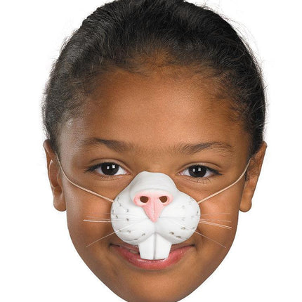 White Latex Rubber Rabbit Easter Bunny Animal Nose with Elastic Band Fun For All