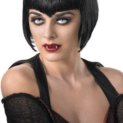Short Black Vampiress Adult Costume Wig
