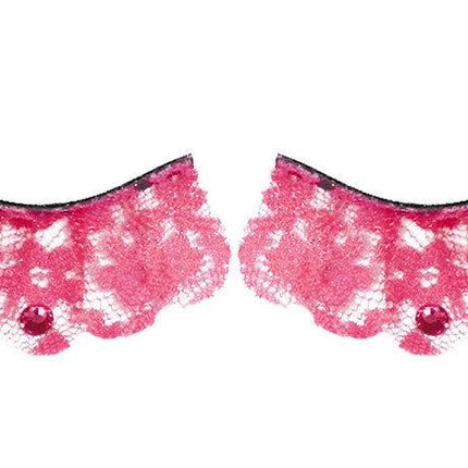 Pink Lace Fake False Eyelashes