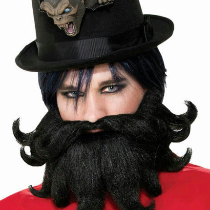 Scoundrel Black Moustache and Beard