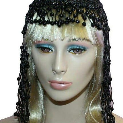 Black Cleopatra Beaded Headpiece Costume Accessory