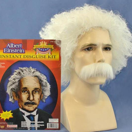 Einstein Mad Scientist Wig and Mustache Costume Kit