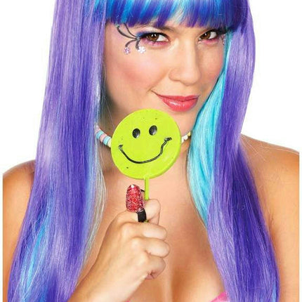 Candy Babe Long Straight Purple Wig with Bangs