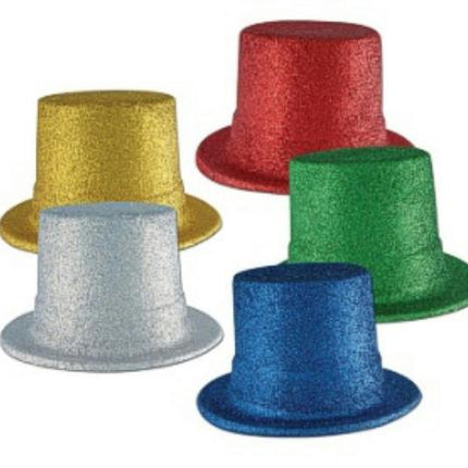 Glitter Top Hats Assorted Colors