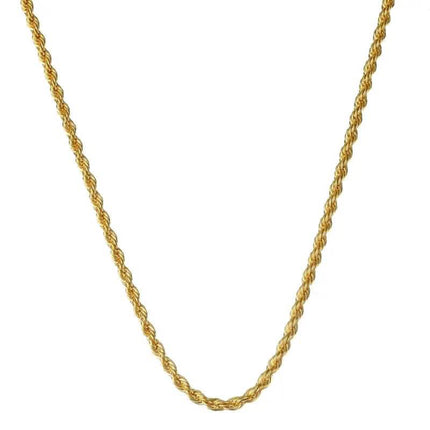 18K Gold European Classic Twist Necklace + Bracelet