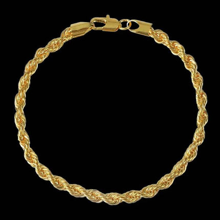 18K Gold European Classic Twist Necklace + Bracelet