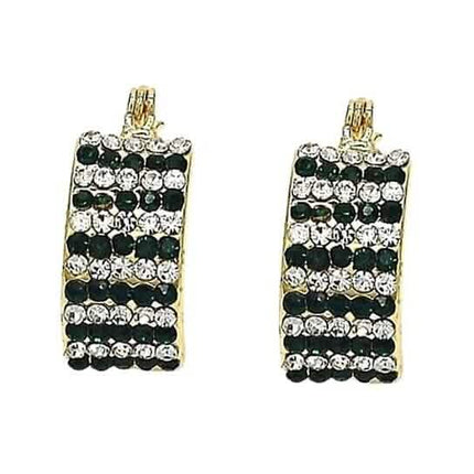 18k Gold-filled Emerald Crystal Pavé High-polish Cubic Zirconia Earrings
