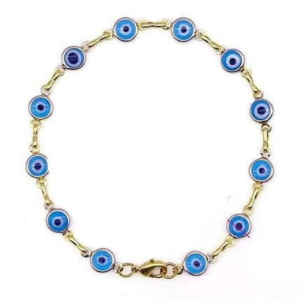 18k Gold Filled High Polish Finsh Evil Eye Bracelet