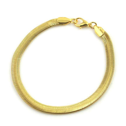18K Gold Herringbone Anklet