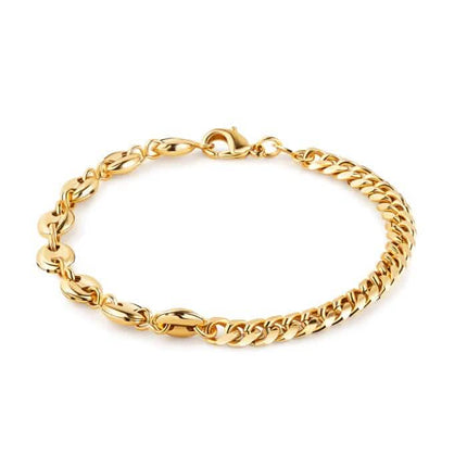 18K Gold Mariner & Cuban Link Bracelet