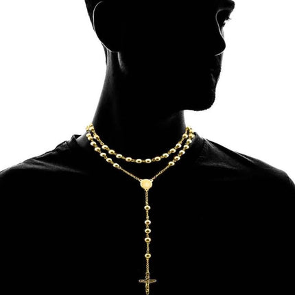 18K Gold Plated Diamond Cut Rosary