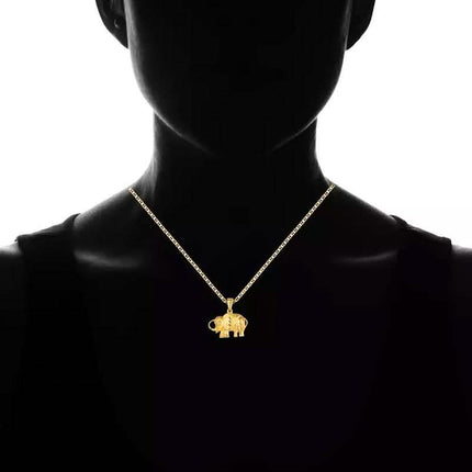 18K Gold Plated Happy Elephant Pendant Necklace