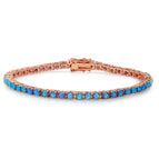 Round Blue / Rose Gold