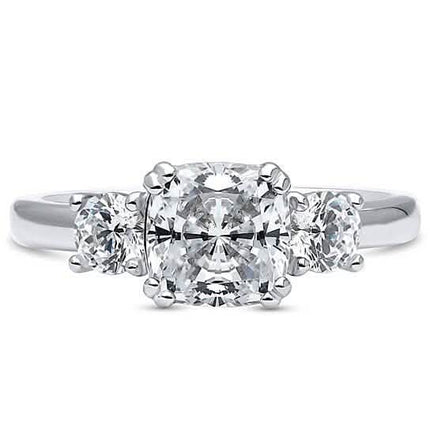 18K White Gold 5.00 Cttw Cushion Cut Engagement Ring