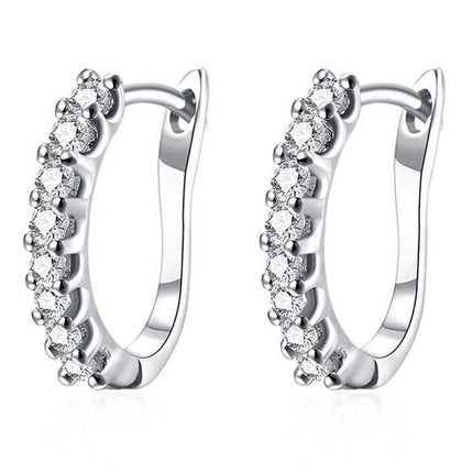 18K White Gold and Swarovski Element Crystal Petite Earrings