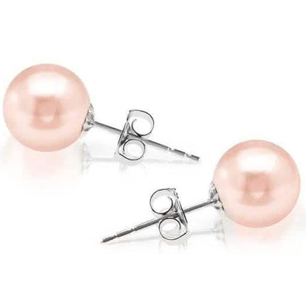 18K White Gold Plated Stud Earrings