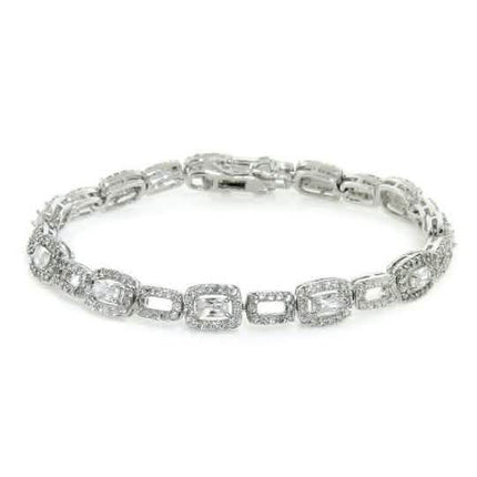 18K White Gold Plated Tennis Bracelets