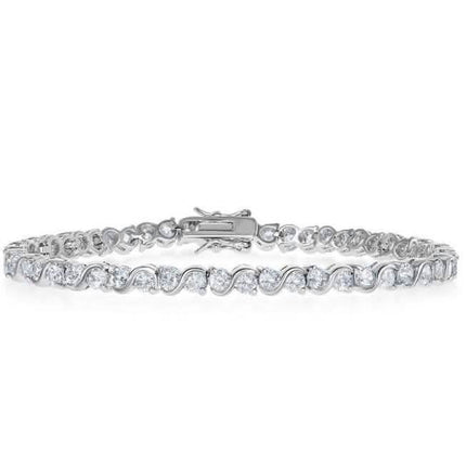18K White Gold Plated Tennis Bracelets
