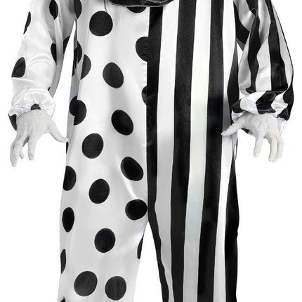 Black and White Killer Clown Adult Costume
