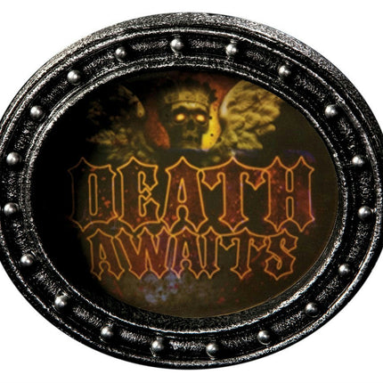 Large Lenticular 3D Enter Death Awaits Changing Sign Halloween Decor Prop