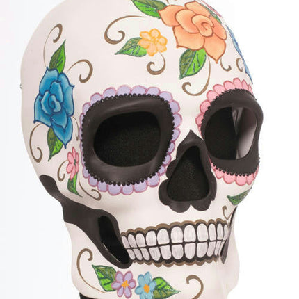 Flowered Male Day Of the Dead Adult Mask Full Face