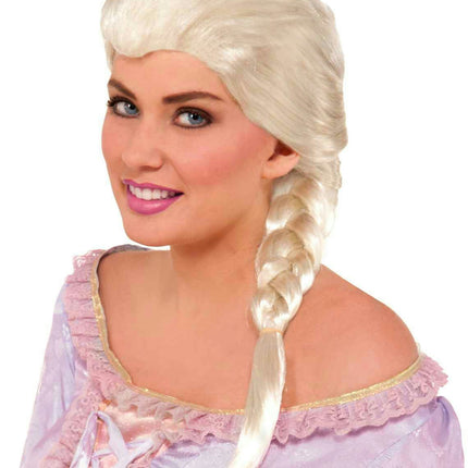 Platinum Blonde White Snow Princess Elsa Adult Wig