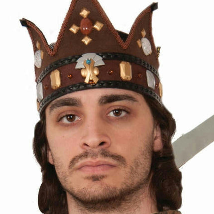 Earth Tone Adult Medieval Fantasy King Costume Crown