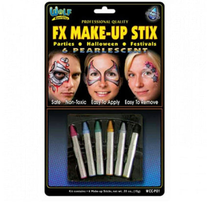 6 Pearlescent Pearl Colors Wolf FX Face Makeup Stix