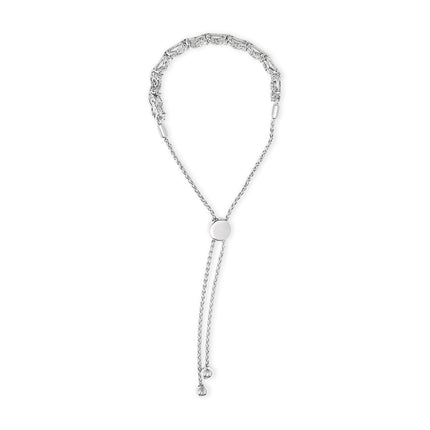 .925 Sterling Silver 1.0 Cttw Diamond X Link Bolo Bracelet