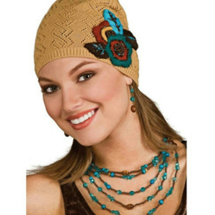Turquoise and Brown Costume Bead Necklace