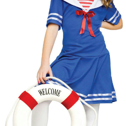 Sea Sweetie Sailor Girls Costume Dress and Hat Size Large 12-14