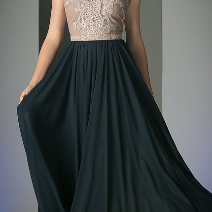 Cinderella Divine 1965 Sleeveless Dress V-Neck Embroidered Bodice