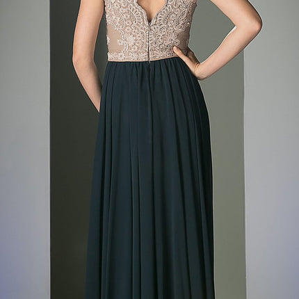 Cinderella Divine 1965 Sleeveless Dress V-Neck Embroidered Bodice
