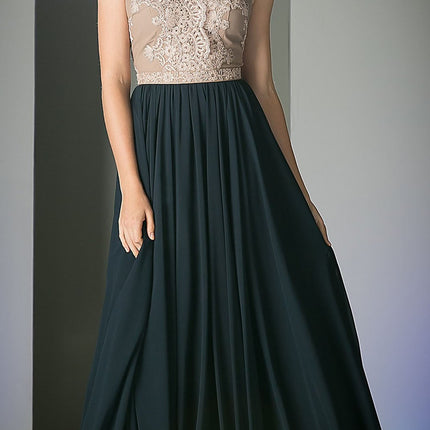 Cinderella Divine 1965 Sleeveless Dress V-Neck Embroidered Bodice