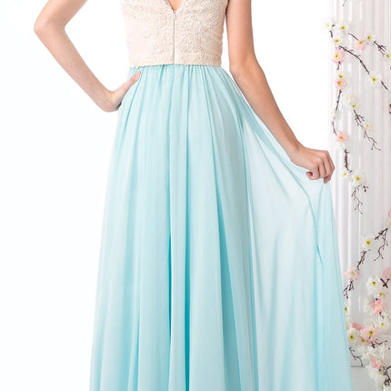 Cinderella Divine 1965 Sleeveless Dress V-Neck Embroidered Bodice