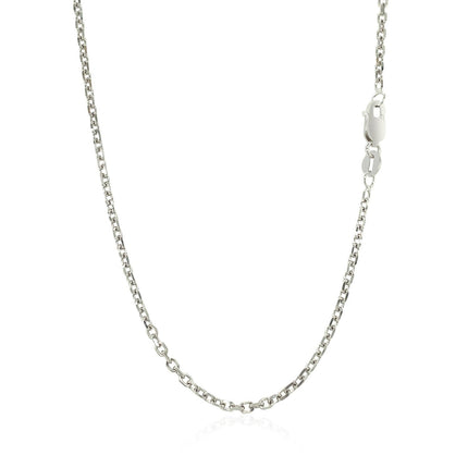 14k White Gold Diamond Cut Cable Link Chain 1.8mm