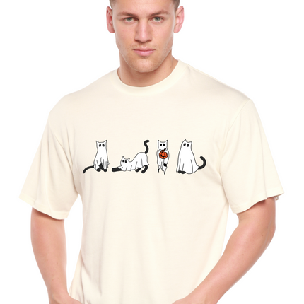 Halloween Cats Men's Bamboo Viscose/Organic Cotton Short Sleeve Graphic T-Shirt